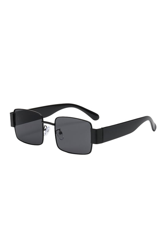 Metal Frame Sunglasses with Wide Temples, Trendy Visor for Outdoor and Party Wear, UV Protection Shield Glasses, Gray