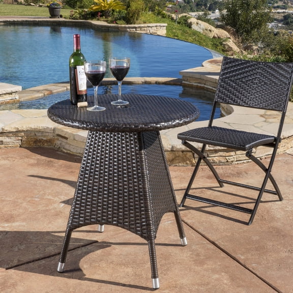 Metal Frame and PE Rattan Bistro Table / Suitable for Sunny Outdoor Meals
