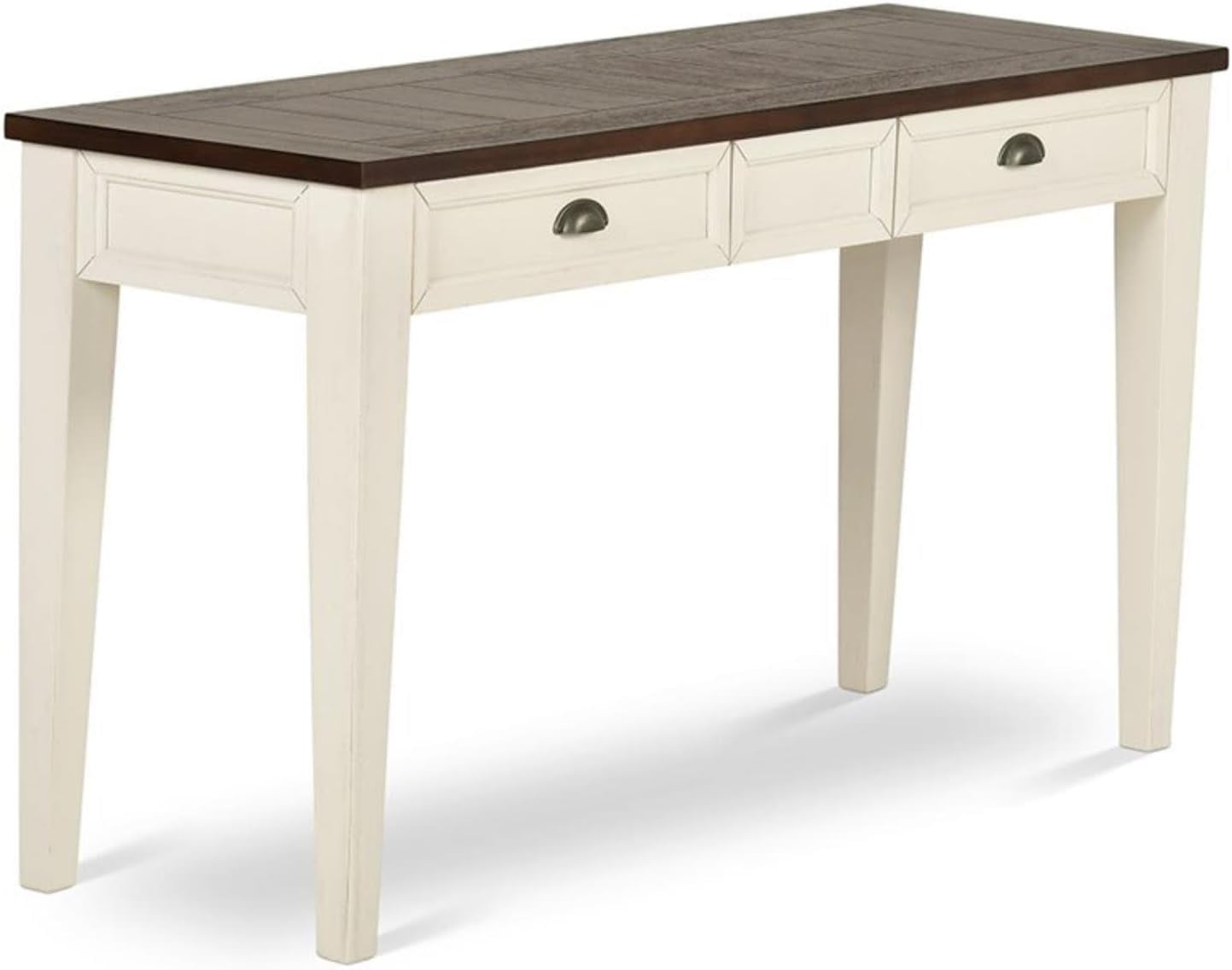 Metal Frame in Taupe Finish, Hardwood Solids, Mindi Veneers Sofa Table