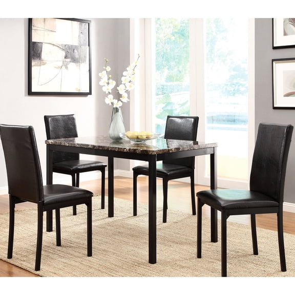 Metal Frame with Faux Marble - Seats 4 at Once - Small Dining Room - Dining Set