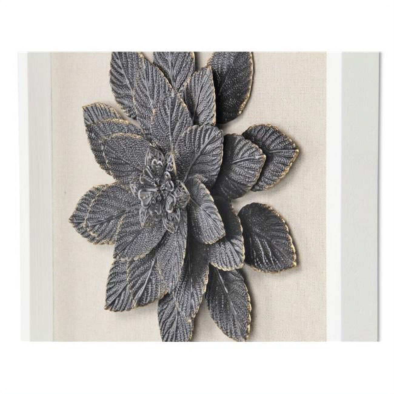 Metal Framed Flower Wall Art, Black