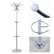 Metal Free Standing Coat Rack with 4 Levels and 16 Hooks, Coat Rack Stand for Clothes/bags/hats, Coat Rack for Home, Office, Entryway, Hallway, 15*67in, White