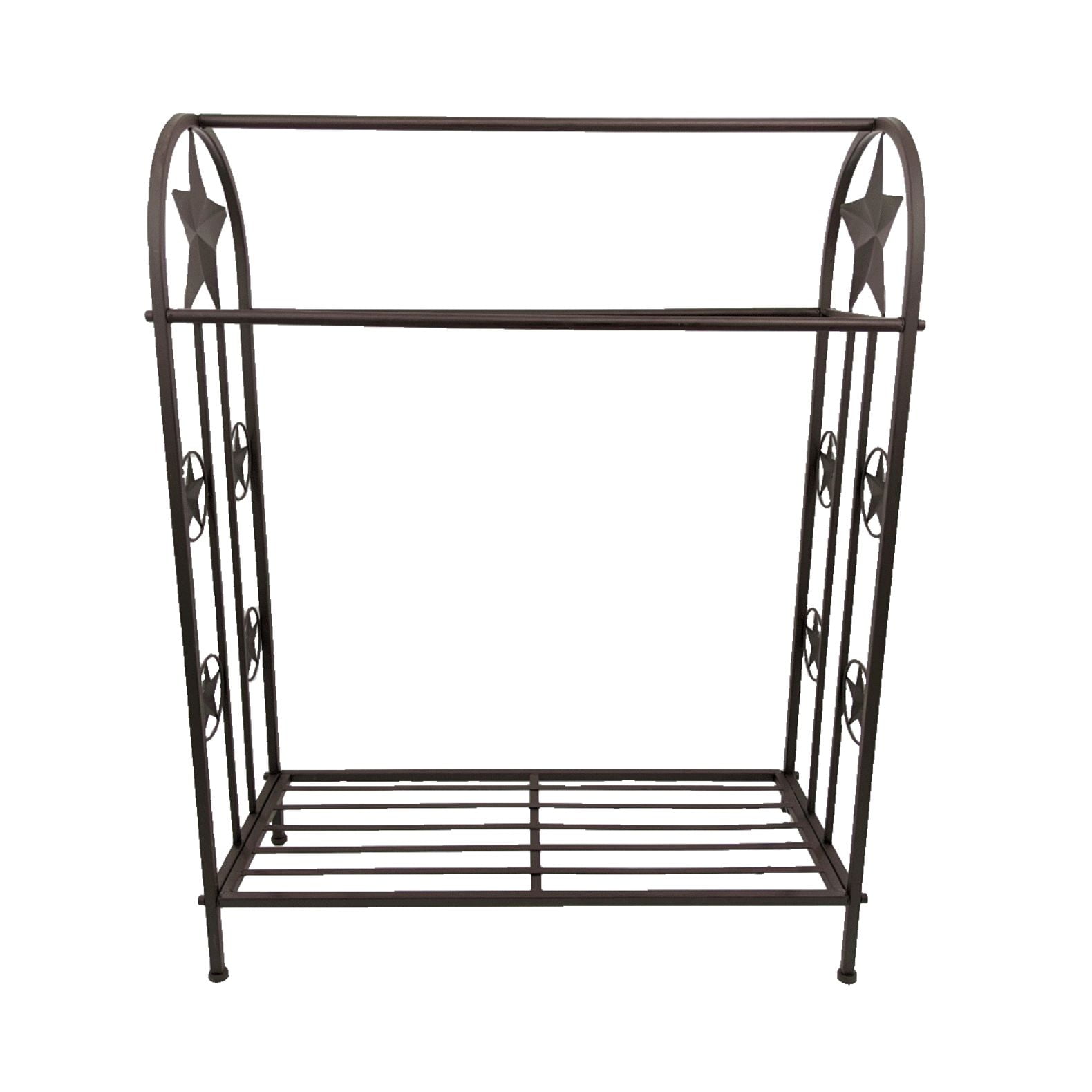 Metal FreeStanding Quilt Rack in Rustic Western Style with Star