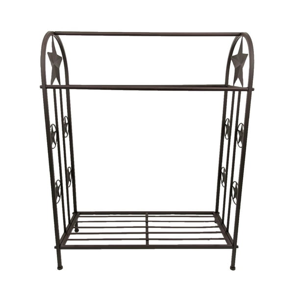 Metal FreeStanding Quilt Rack in Rustic Western Style with Star
