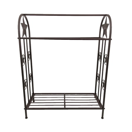 Metal Free-Standing Quilt Rack in Rustic Western Style with Star