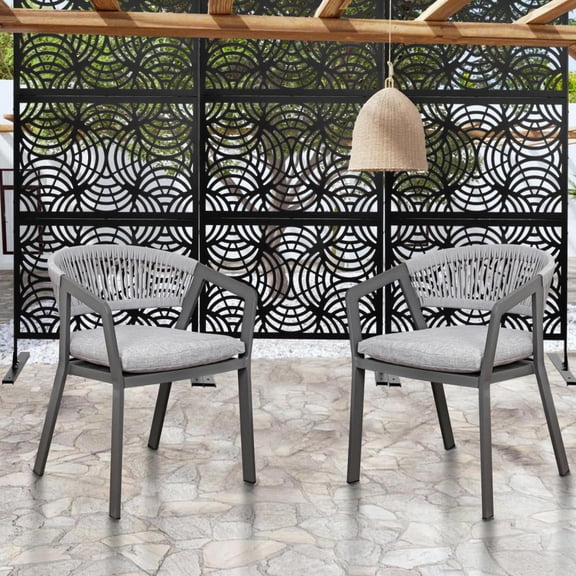 Metal Freestanding Privacy Screen 75x35 Inches, Geometric Pattern Room Divider, Anti-Tipping Weatherproof Design for Lawn Decks(B)