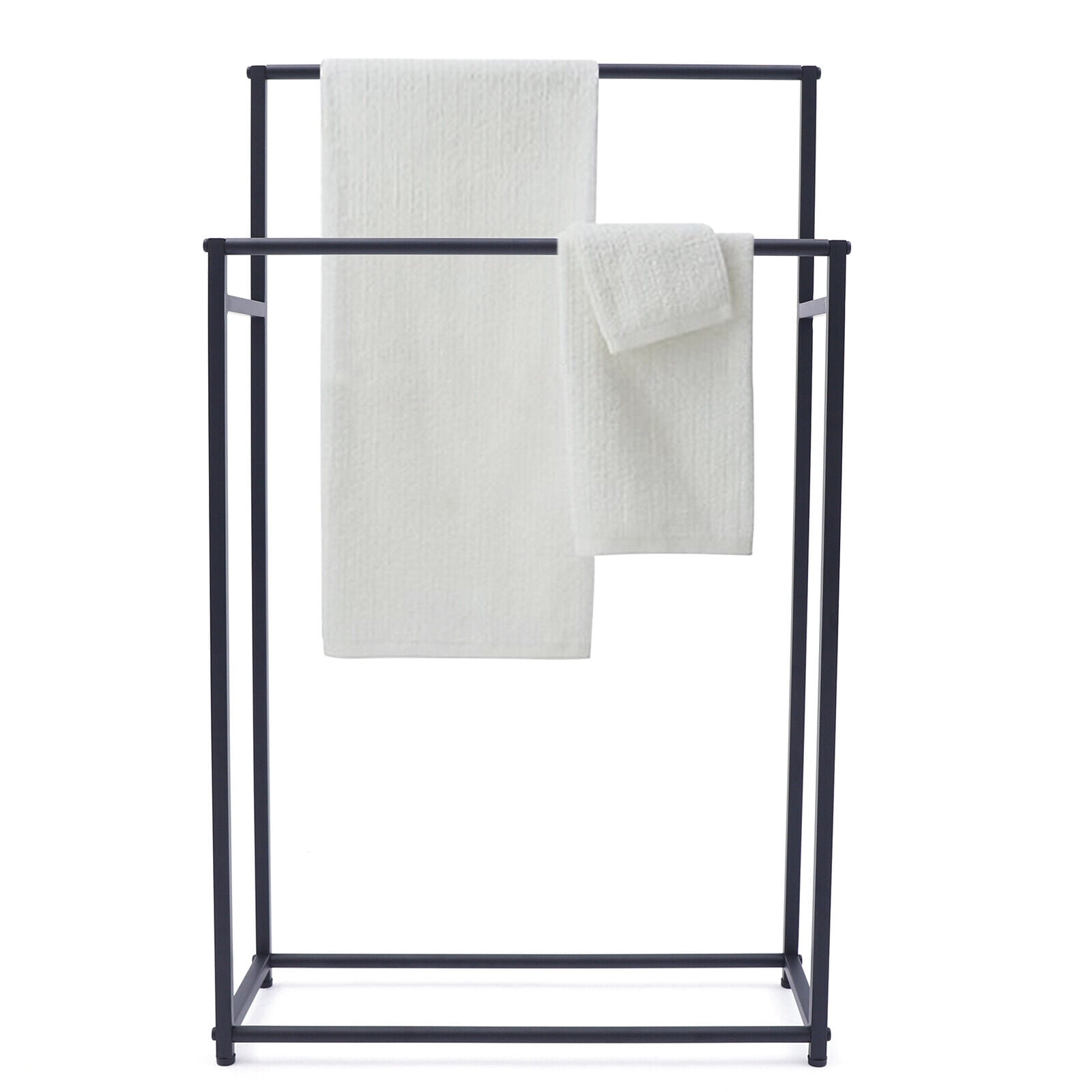 Metal Freestanding Towel Holder 2 Tier Towel Organizer Bathroom Towel