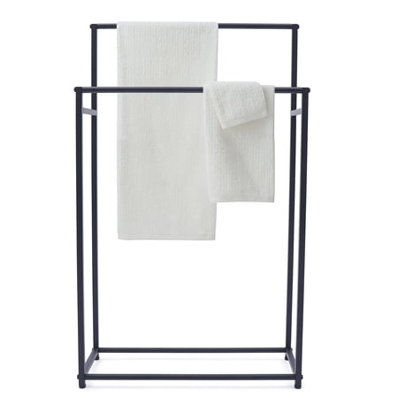 Metal Freestanding Towel Holder 2 Tier Towel Organizer Bathroom Towel Rack Garden Rack