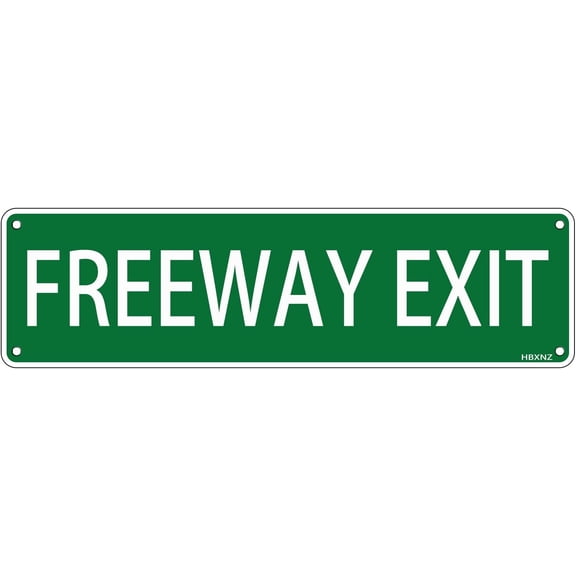Metal Freeway Exit Wall Sign for Garage Bar Cafe Mancave Decor, Tin Plaque, 4 x 16 Inches