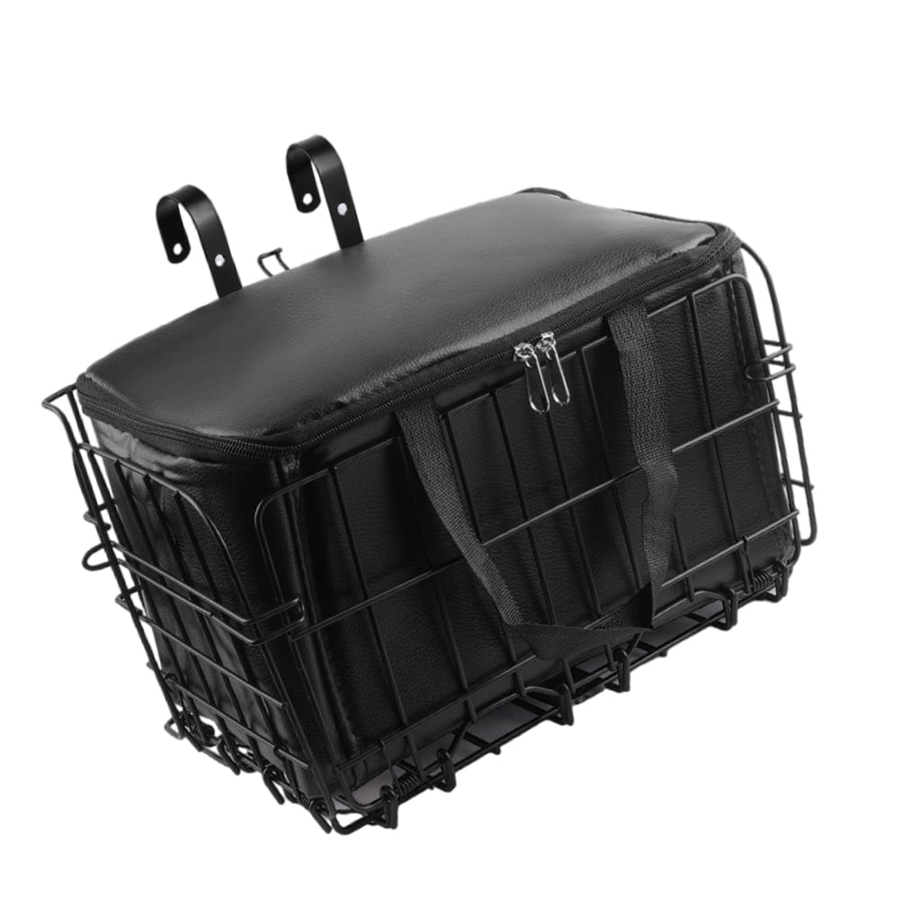 Metal Front Handlebar Bicycles Basket Bike Frame Basket with Removable Liner Bag