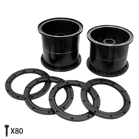 Metal Front Rear Tire Wheel Hub with Beadlock Ring Kit for 1/5 HPI ROFUN BAHA KM ROVAN Baja 5T Truck Rc Car Parts