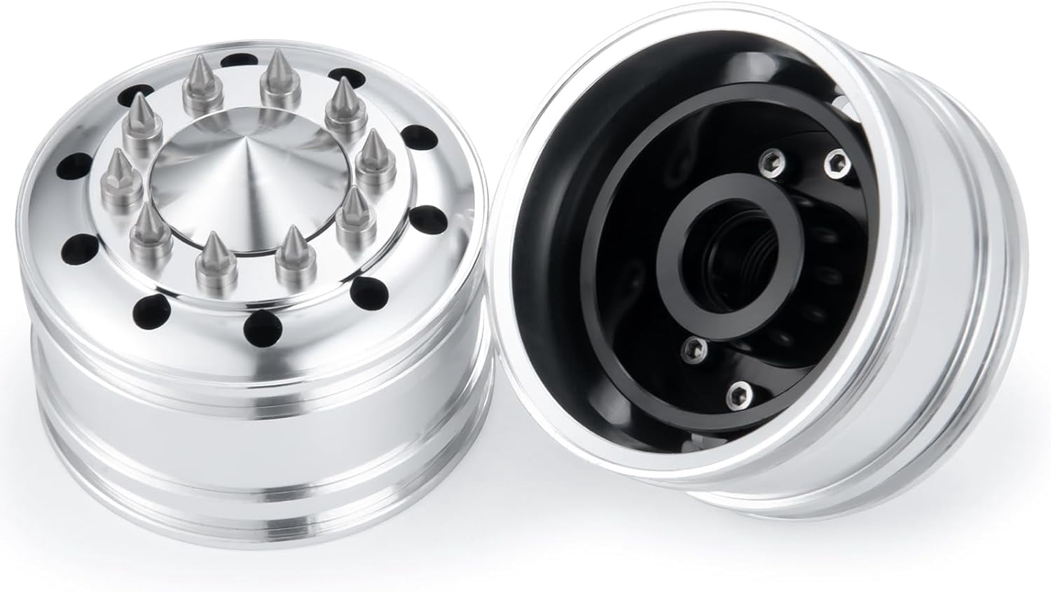 Metal Front Wheels Rims 2 PCS for 1/14 Tamiya Truck Tractor Cargo RC ...