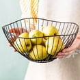 thumbnail image 1 of Metal Fruit Basket Bowl with Drainage – Scandinavian Modern Iron Rattan Fruit Plate for Kitchen Counter, Living Room Snacks and Storage, 1 of 6