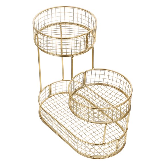 Metal Fruit Basket Decor Three-dimensional Organs Puzzles Parts Golden