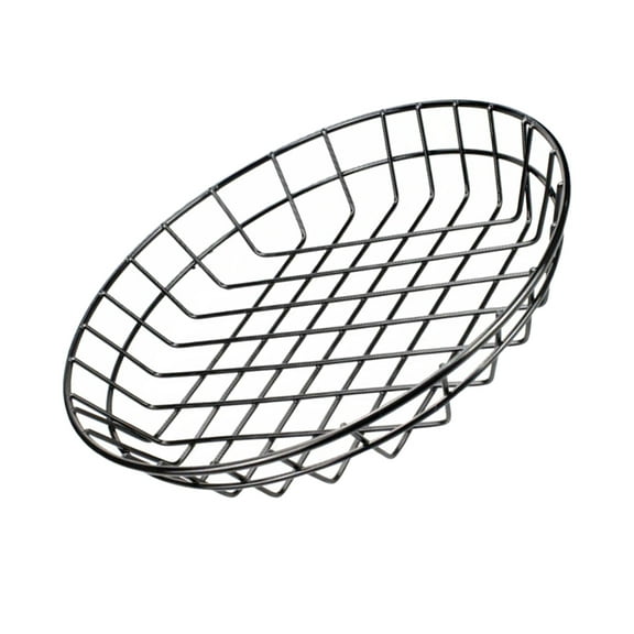 Metal Fruit Basket Holder Kitchen Dinning Table Decor Fruit Chips Bowl (2 Sizes Available) , Black, L L