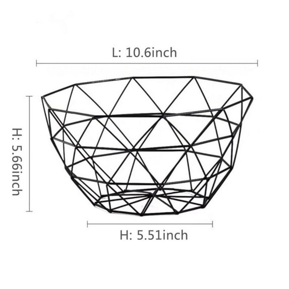 Metal Fruit Basket Iron Wire Fruit Basket Metal Fruit Vegetable Storage Bowl Round Storage Container Bowl Household Table Display Storage Baskets for Vegetables Snacks Eggs Bread