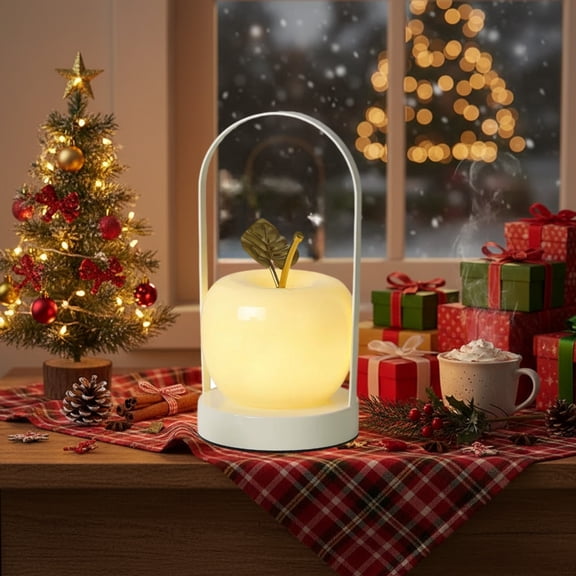 Metal Fruit Table Lamp with Glass Elements, Battery Powered Night Light for Bedside, Christmas and Birthday Gift with Warm Lighting for Home Decor