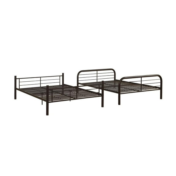 ACME Bristol Metal Frame Full over Full Bunk Bed in Dark Brown