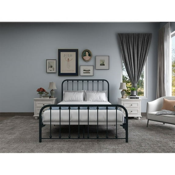 Metal Full Platform Bed Frame Black Color,No Box Spring,Easy Assembly