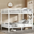 thumbnail image 1 of Metal Full XL over Full XL Bunk Bed - White, Space-Saving Design, Noise-Reduced, No Box Spring Needed, Durable Steel Frame, for Teens & Adults, Bedroom Furniture, 1 of 18