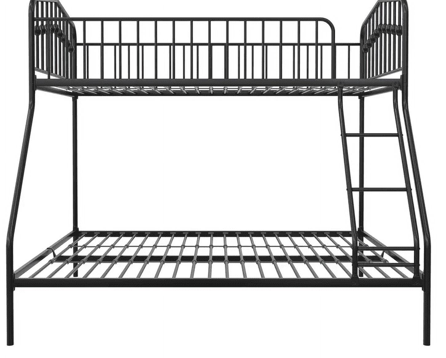 Metal Full XL Over Queen Bunk Bed with Ladder for Kids, High End Bunk
