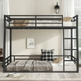 thumbnail image 1 of Metal Full XL over Queen Bunk Bed - Black, Space-Saving Design for Teens &amp; Adults. Durable Metal Frame, Noise-Reduced, No Box Spring Needed. Ideal for Bedroom/Dorm., 1 of 14