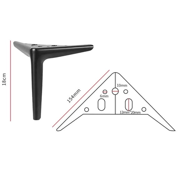 Metal Furniture Legs – 1PC Modern Replacement Sofa Legs with Non-Rubber Bottoms, Heavy-Duty Metal Furniture Feet for Sofas, Chairs, Cabinets, DIY Furniture, Scratch-Resistant & Easy Install, I