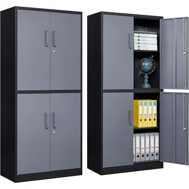 Metal Garage 71" Locking with 2 Doors and 4 Adjustable