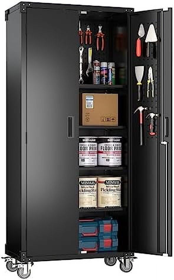 Metal Garage on Wheels Steel Garage with 2 Doors and 4