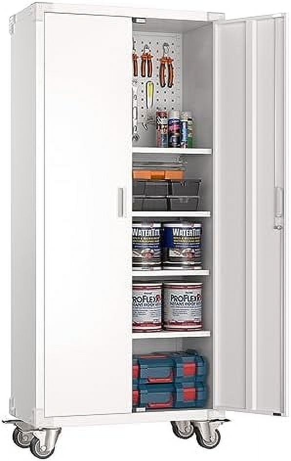 Metal Garage on Wheels Steel Garage with 2 Doors and 4