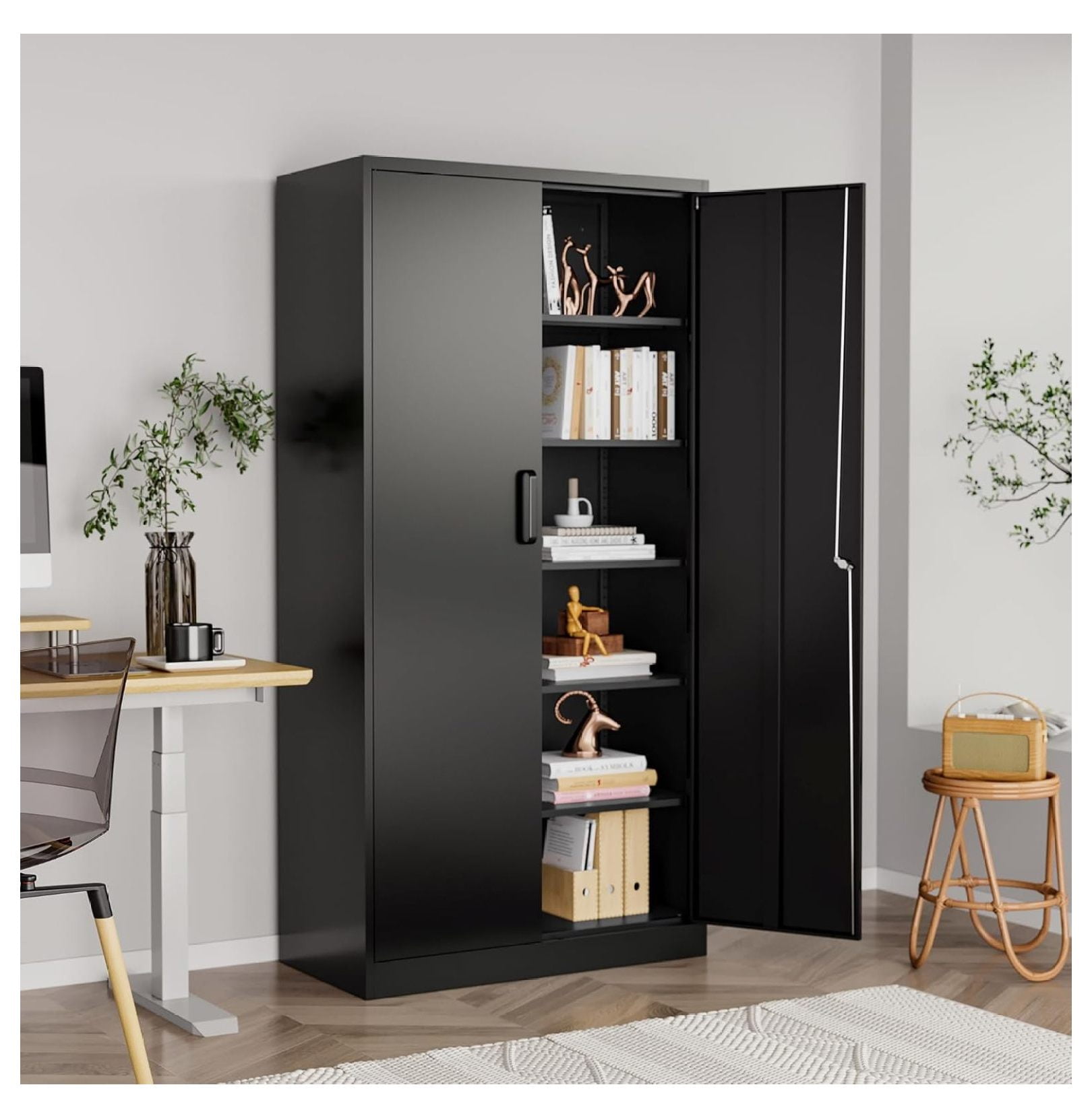 Metal Garage 72" Tall Locking Storage with 2 Doors