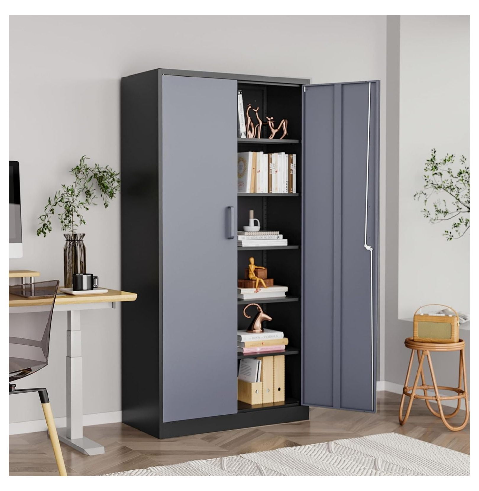 Metal Garage 72" Tall Locking Storage with 2 Doors