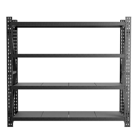 Metal Garage Shelves, 6000LBS Capacity, 75"H x 79"W, Industrial-Grade, Adjustable, Steel Construction, Black, Garage Warehouse Storage