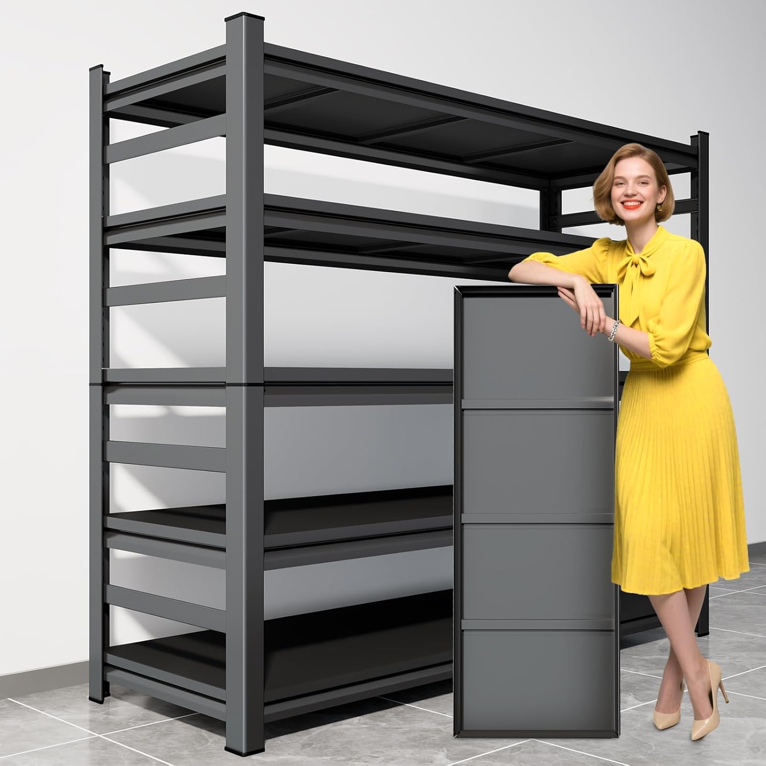 Metal Racking Shel Metal Garage Shelving 5 Tier, 48