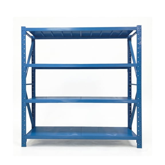 Metal Garage Shelving Unit, 4-Tier, Lightweight, Adjustable, Steel Construction, Blue, Garage Warehouse Home Storage Organization