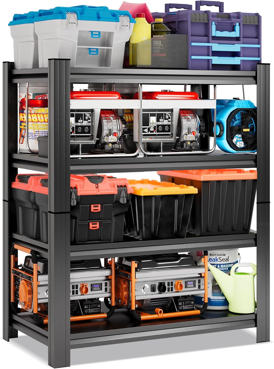 Metal Garage Shelving Unit, Heavy Duty Adjustable Storage Rack, Steel ...