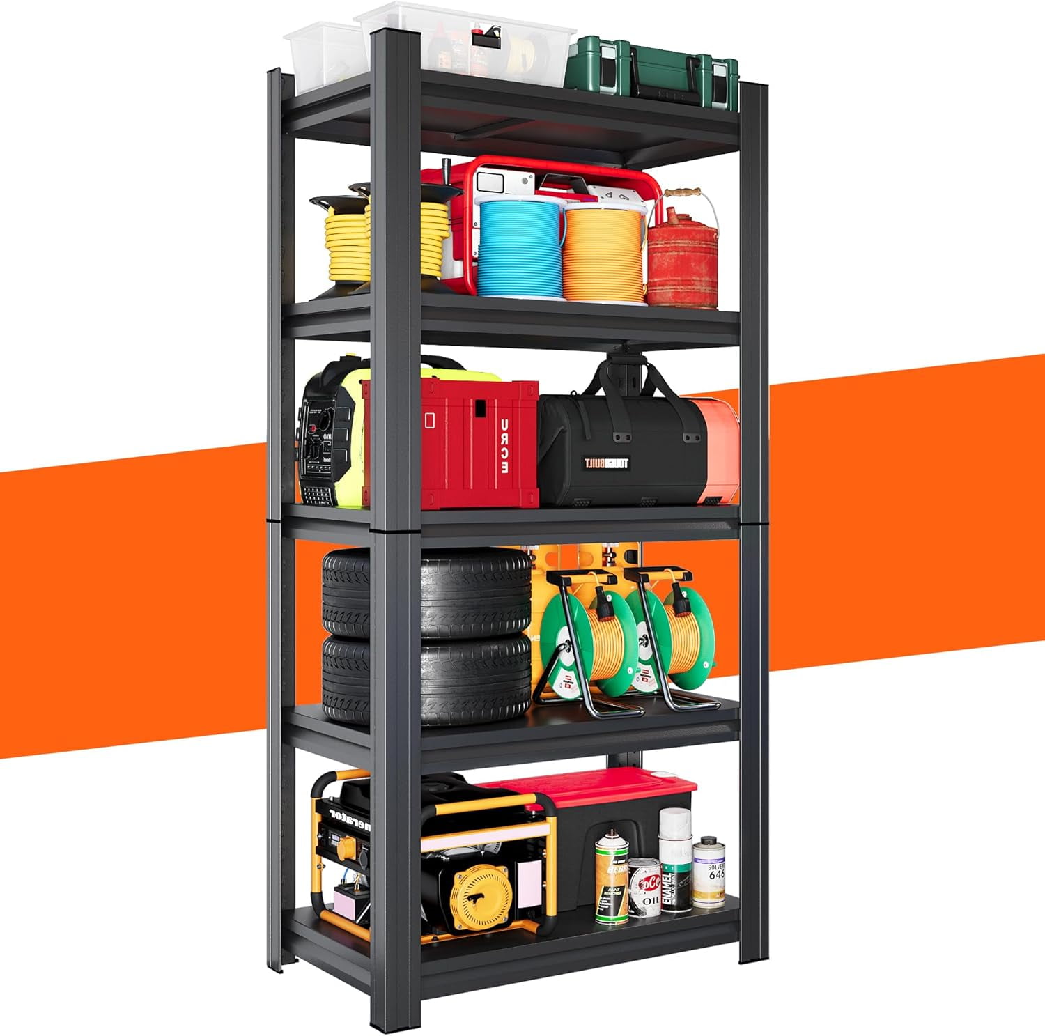 Metal Garage Shelving Unit, Heavy Duty Adjustable Storage Rack, Steel ...