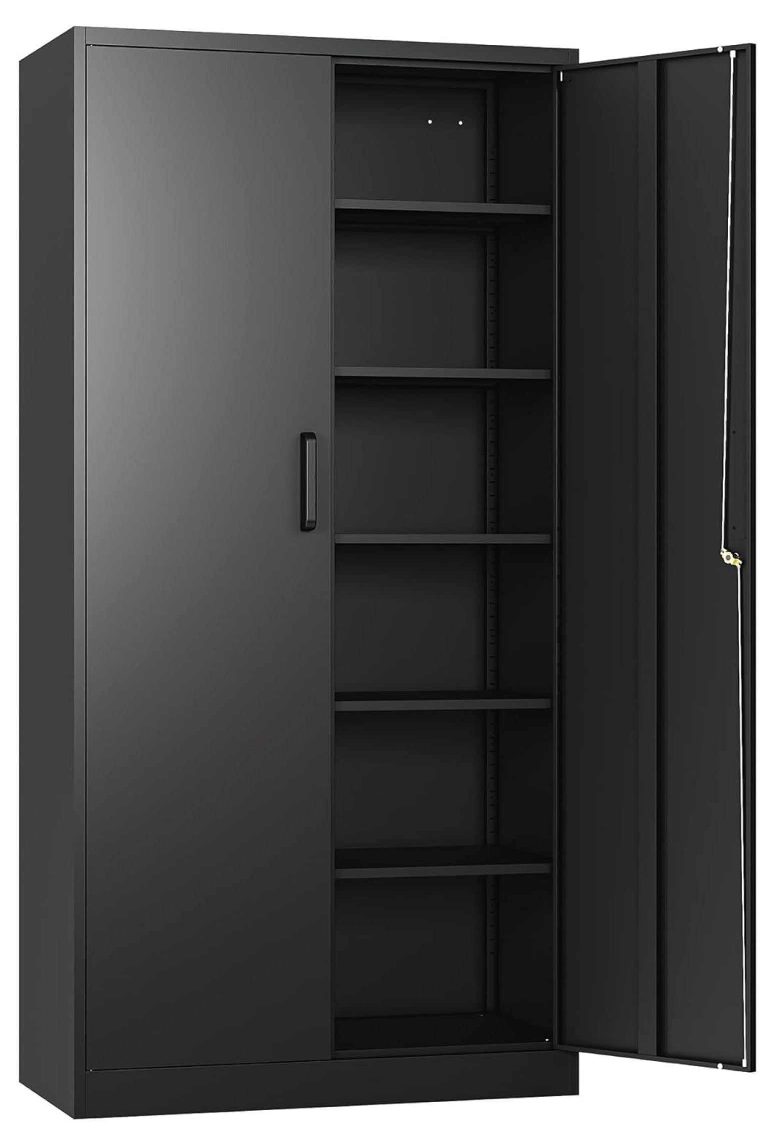 Metal Garage Storage Cabinet with 2 Doors and 5 Adjustable Shelves 71 ...