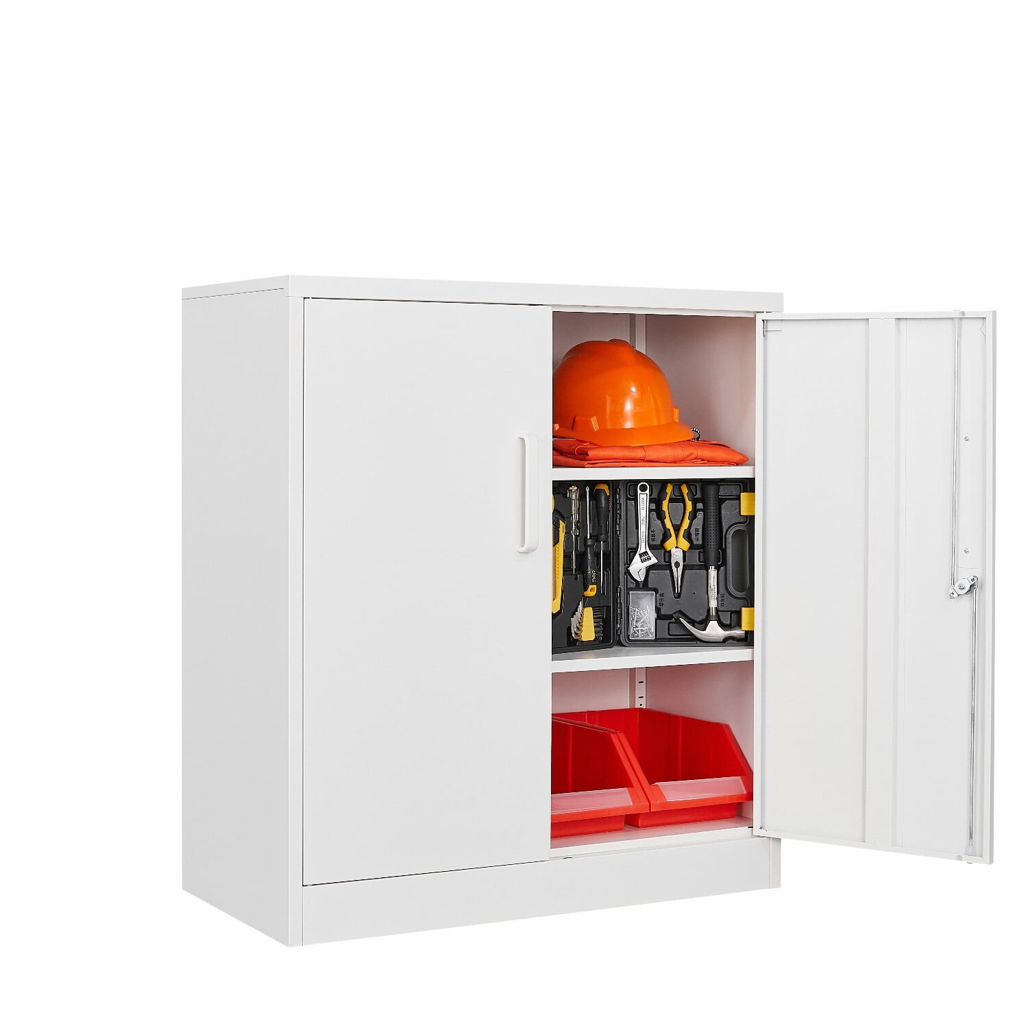 Metal Garage Storage Cabinet Large Steel Utility Tool Box with 2 ...
