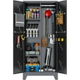 thumbnail image 1 of Metal Garage Storage Cabinet with Locking Doors, 71" Tall Broom Closet Storage Cabinet, Heavy Duty Garage Organization Cabinets, Steel Cabinet with Hanging Rod, Assembly Required, 1 of 13