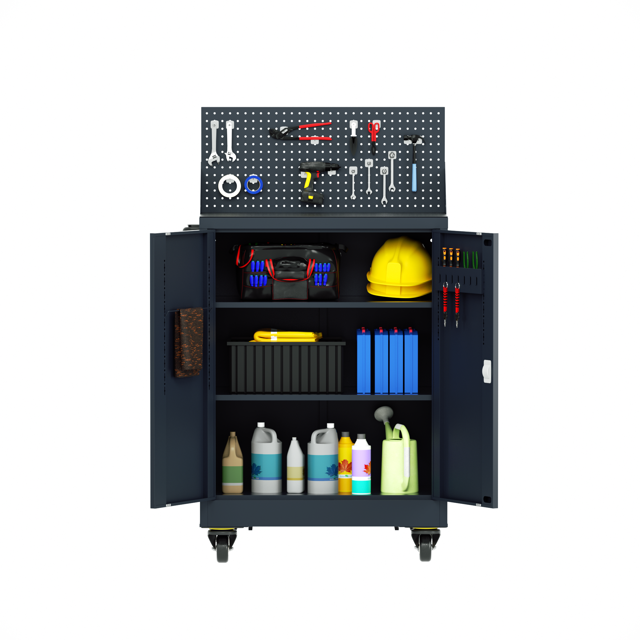 Metal Garage Storage with Wheels 43" Metal Tool Rolling Tool