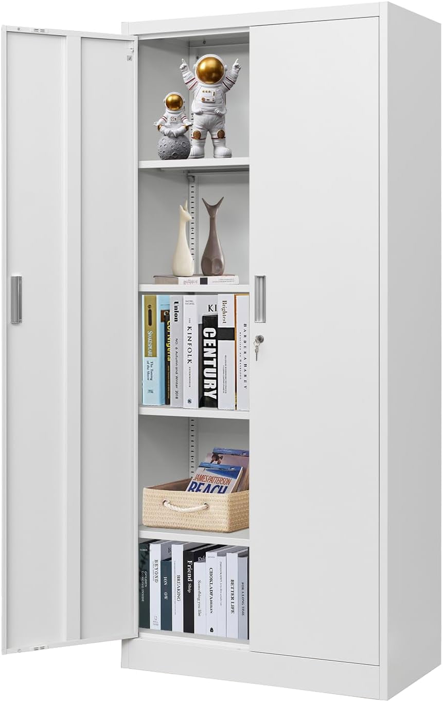 Metal Garage Storage with Lock 72\u201DSteel Tall Organizer