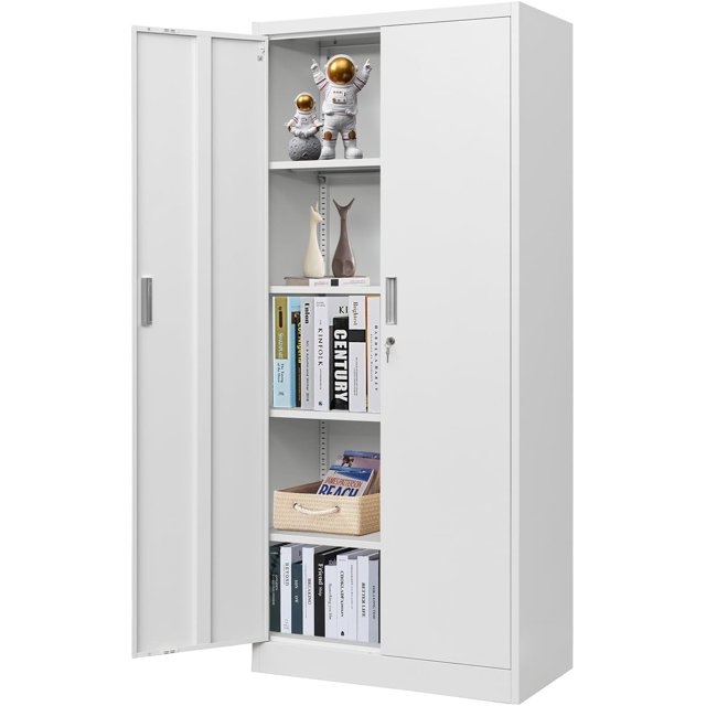 Metal Garage Storage with Lock 72\u201DSteel Tall Organizer