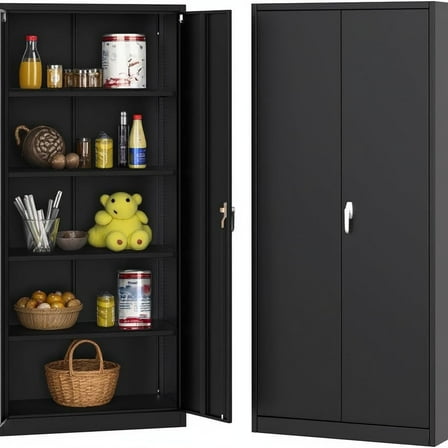 Metal Garage Storage Cabinets with Lock Door and Adjustable Shelves,72" H Tool Organizer,Steel Tool Cabinets for Home,Office,Warehouse,Garage