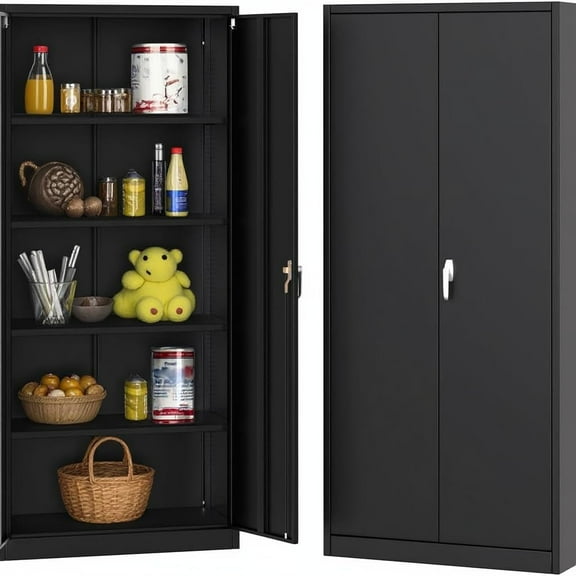Metal Garage Storage Cabinets with Lock Door and Adjustable Shelves,72" H Tool Organizer,Steel Tool Cabinets for Home,Office,Warehouse,Garage