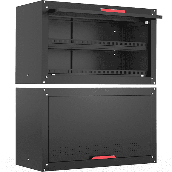 30"Garage Wall Cabinet,Metal Wall Cabinet with Up Flip Door Design Garage Cabinet with Adjustable Shelf and Magnetic System,Tool Cabinet with Anti-fall Rails for GarageBasement