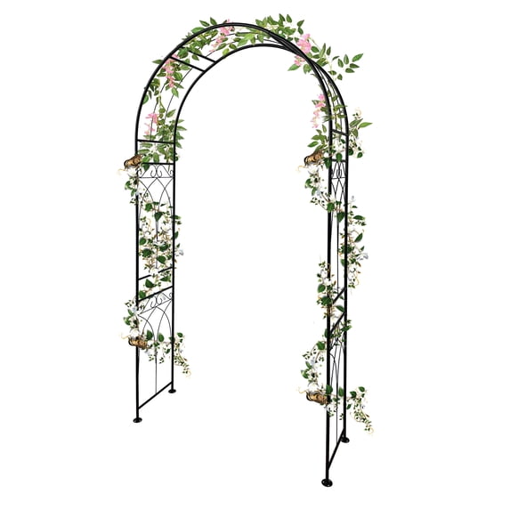 Metal Garden Arbor for Climbing Plants, Garden Arch Trellis, Decorative ...