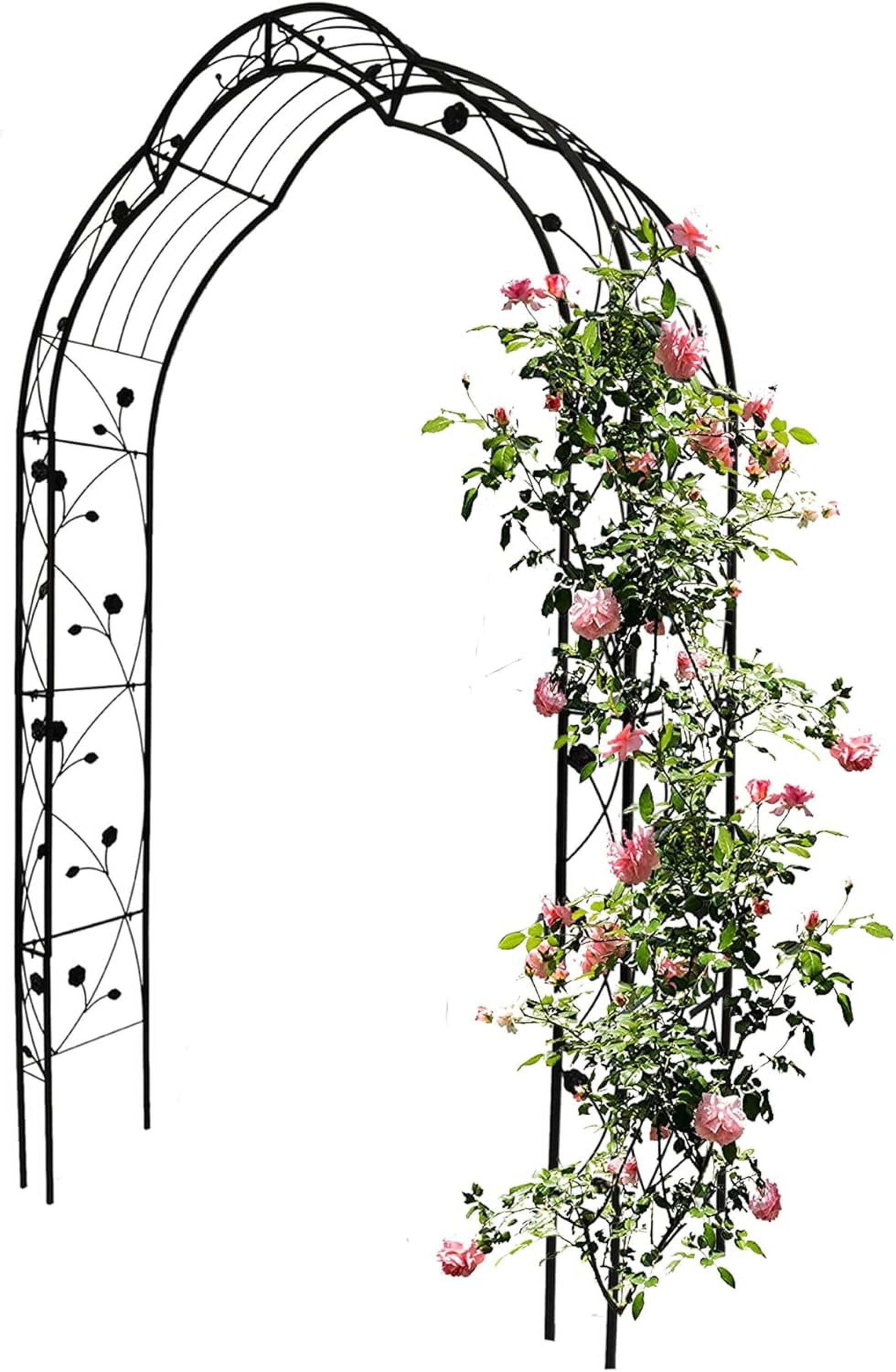 Metal Garden Arch 98.4" H Garden Arbor Trellis Climbing Plants Support ...