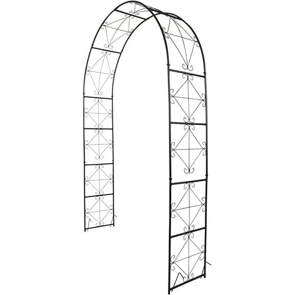 Metal Garden Arch Army Green Garden Arbor Outdoor Wedding Arches Arbor Indoor Garden Arches for Wedding Party and Gardens 7'2" High X 4'5" Wide Black