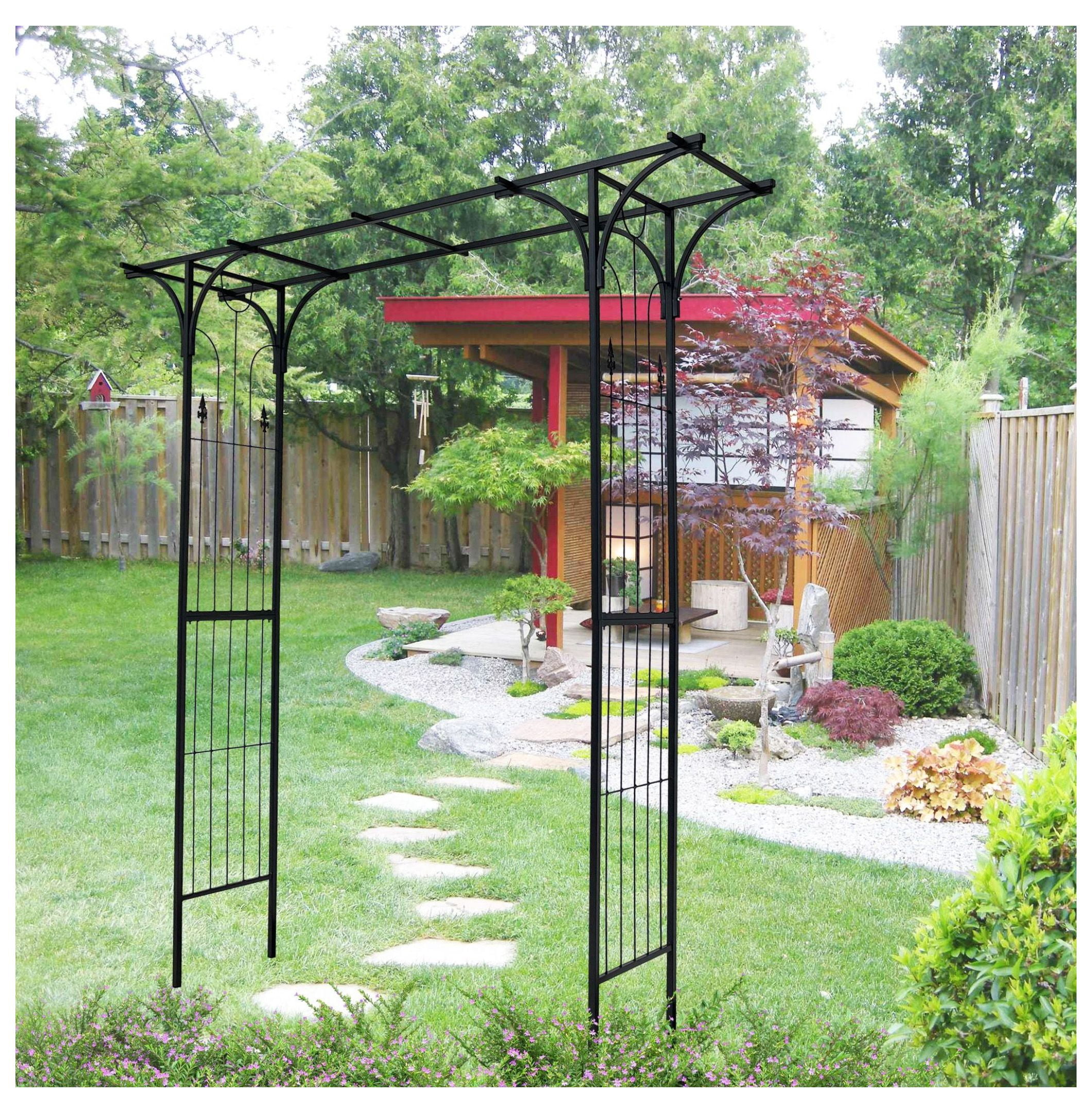Metal Garden Arch Garden Arbor Trellis Climbing Plants Support Arch ...